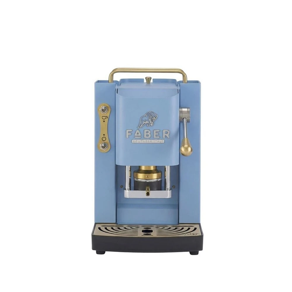 Faber Coffee Machines Kaffeepadmaschine Faber Pro Deluxe 3.0 Messing, ESE Pads, Messing-Details mit hochwertigem 3D-Logo