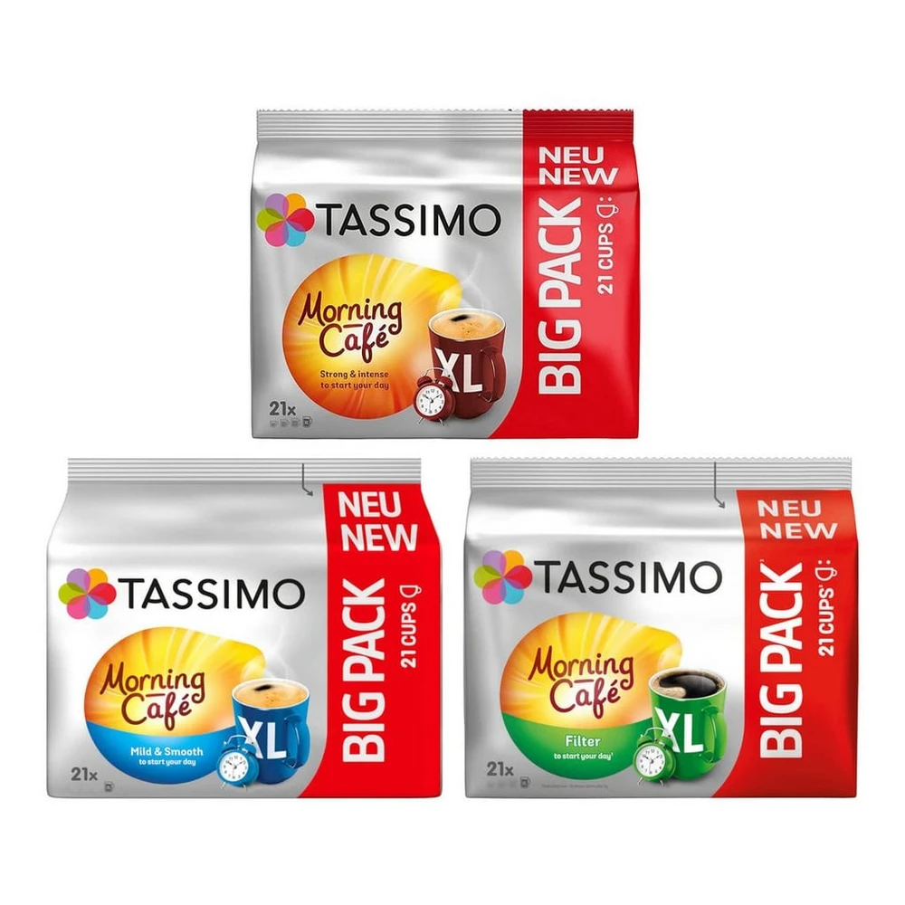 TASSIMO Kaffee Kapseln T-Discs Morning Café XL Mix-Paket, 3er Pack
