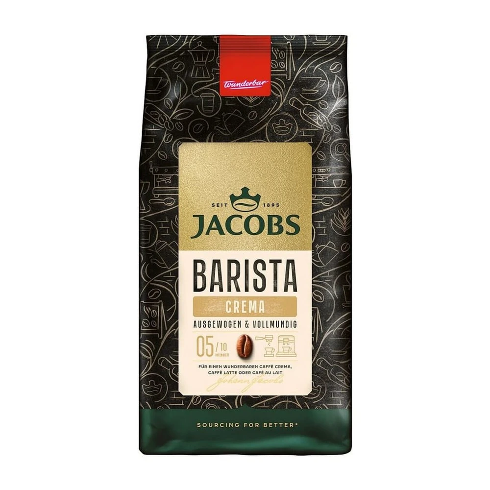 JACOBS Kaffee Barista Crema, 1000 g, ganze Bohnen, Intensität 3/6