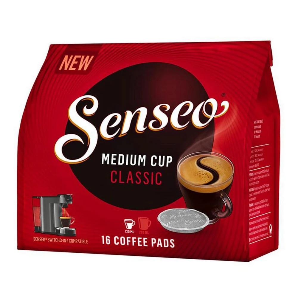 Senseo Kaffeepads Mittelstark Arabica Classic, 5er Pack, 555g