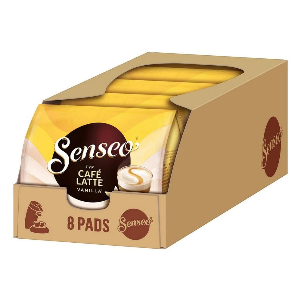 Senseo Kaffee Pads Café Latte Vanilla, 5 x 8 Pads, 460 g