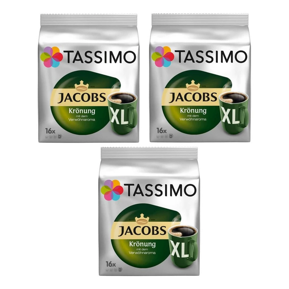 TASSIMO Kaffee Kapseln Jacobs Krönung XL, 3 x 16 T Discs, 432 g