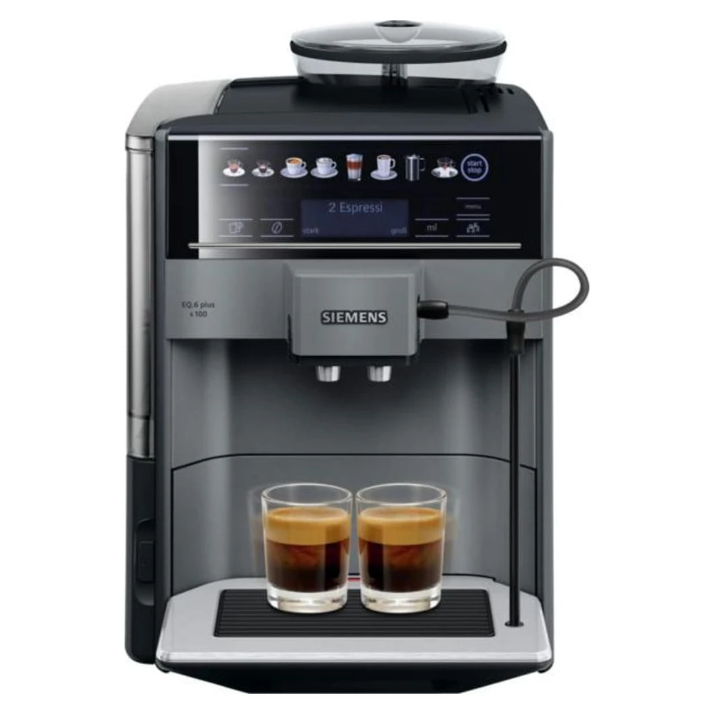 SIEMENS TE651509DE EQ6 plus s100 Kaffeevollautomat Diamond Titanium Metallic/Schwarz