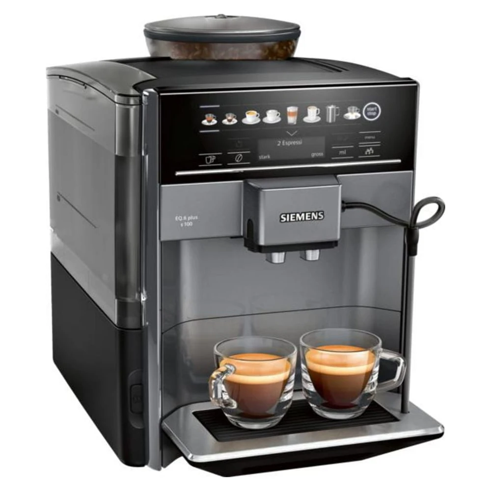 SIEMENS TE651509DE EQ6 plus s100 Kaffeevollautomat Diamond Titanium Metallic/Schwarz