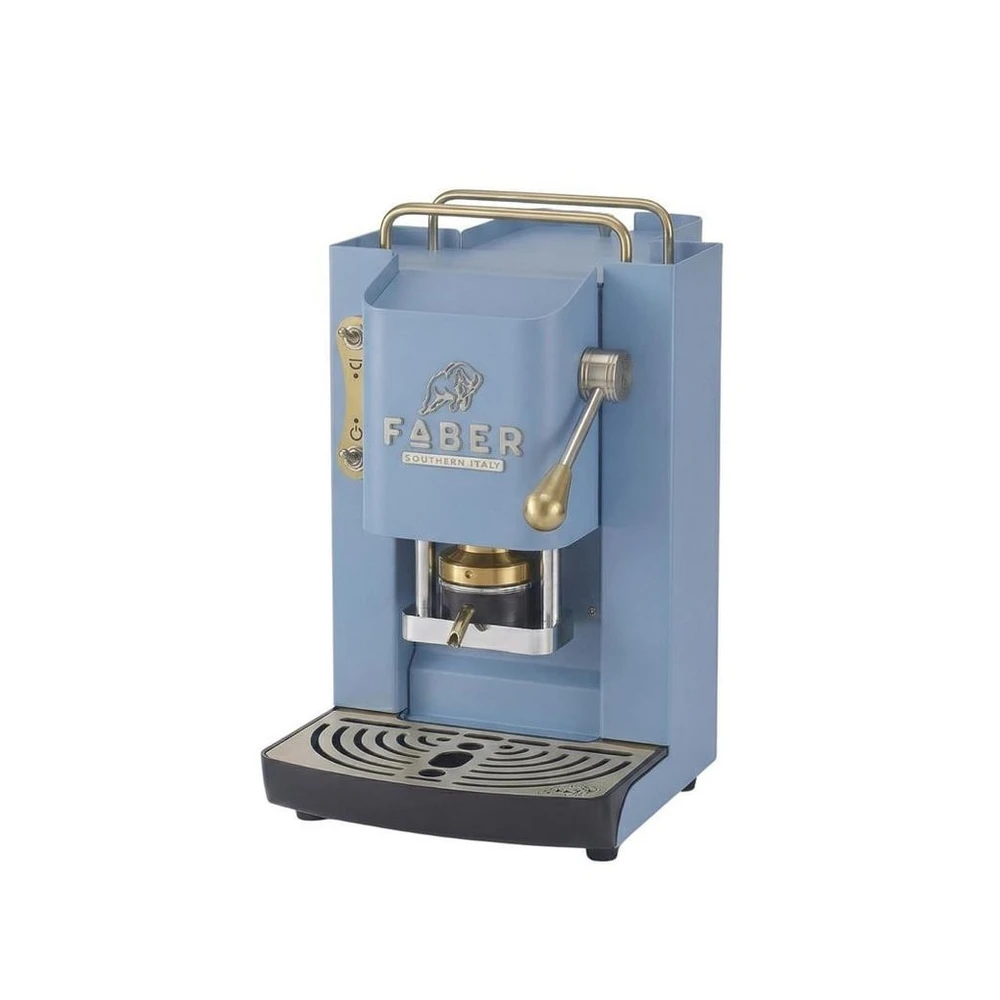 Faber Coffee Machines Kaffeepadmaschine Faber Pro Deluxe 3.0 Messing, ESE Pads, Messing-Details mit hochwertigem 3D-Logo