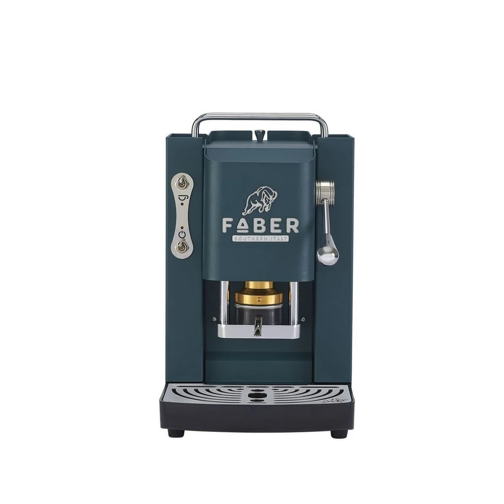 Faber Coffee Machines Kaffeepadmaschine Pro Deluxe 3.0 Chrom Espressomaschine, 44mm ESE Pads, Chrom-Details mit hochwertigem 3D-Logo