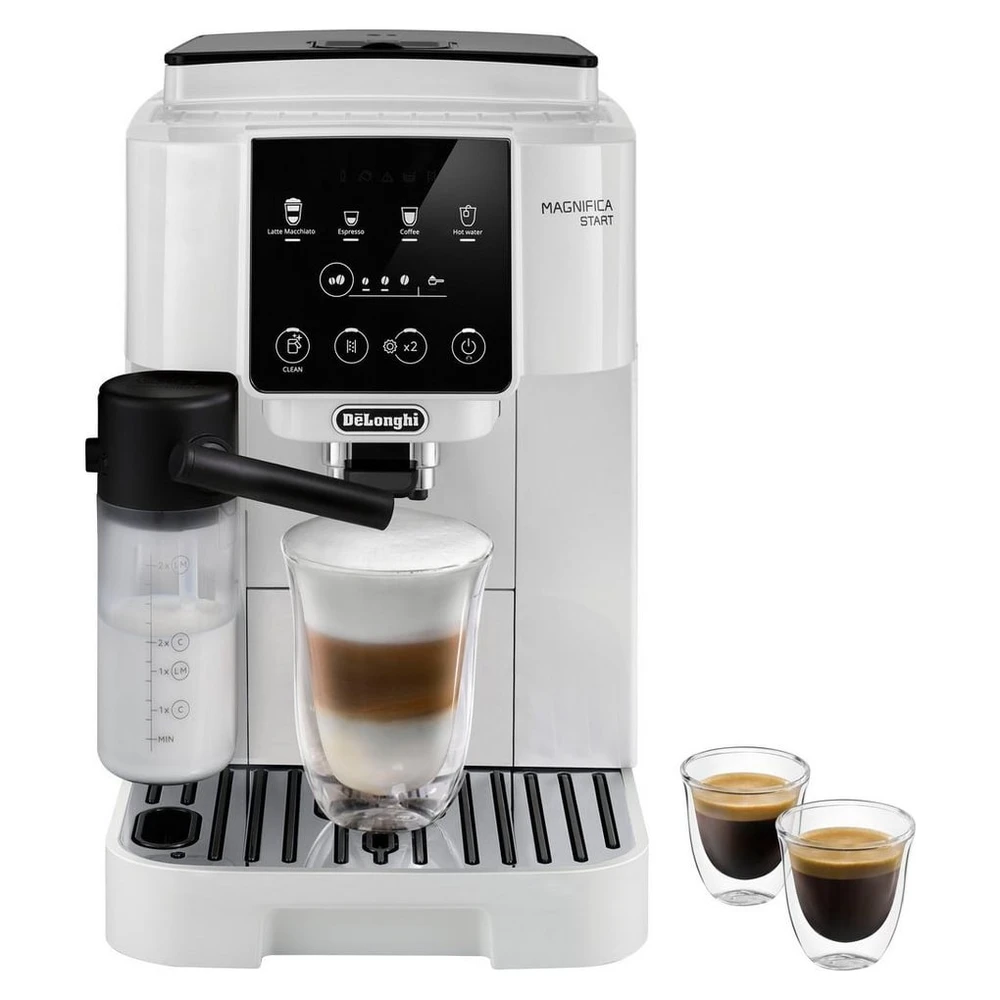 De'Longhi Kaffeevollautomat Magnifica Start ECAM220.61.W - 4 Rezepte, perfekter Milchschaum, weiß, 250g-Bohnenbehälter + Behälter für Filterkaffee, autom. Reinigung