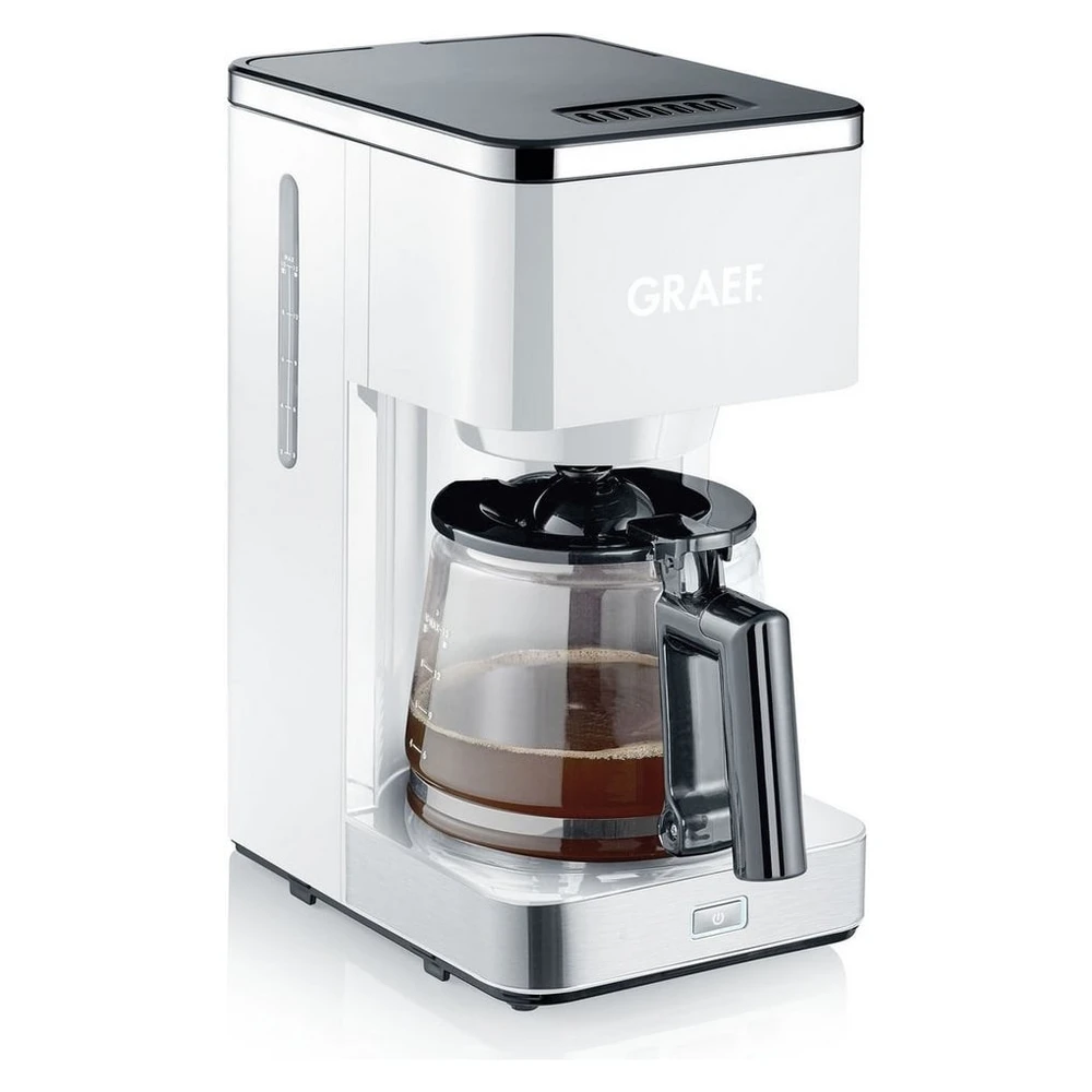 Graef Filterkaffeemaschine FK 401, 1,25l, Papierfilter 1x4, Glaskanne, weiß