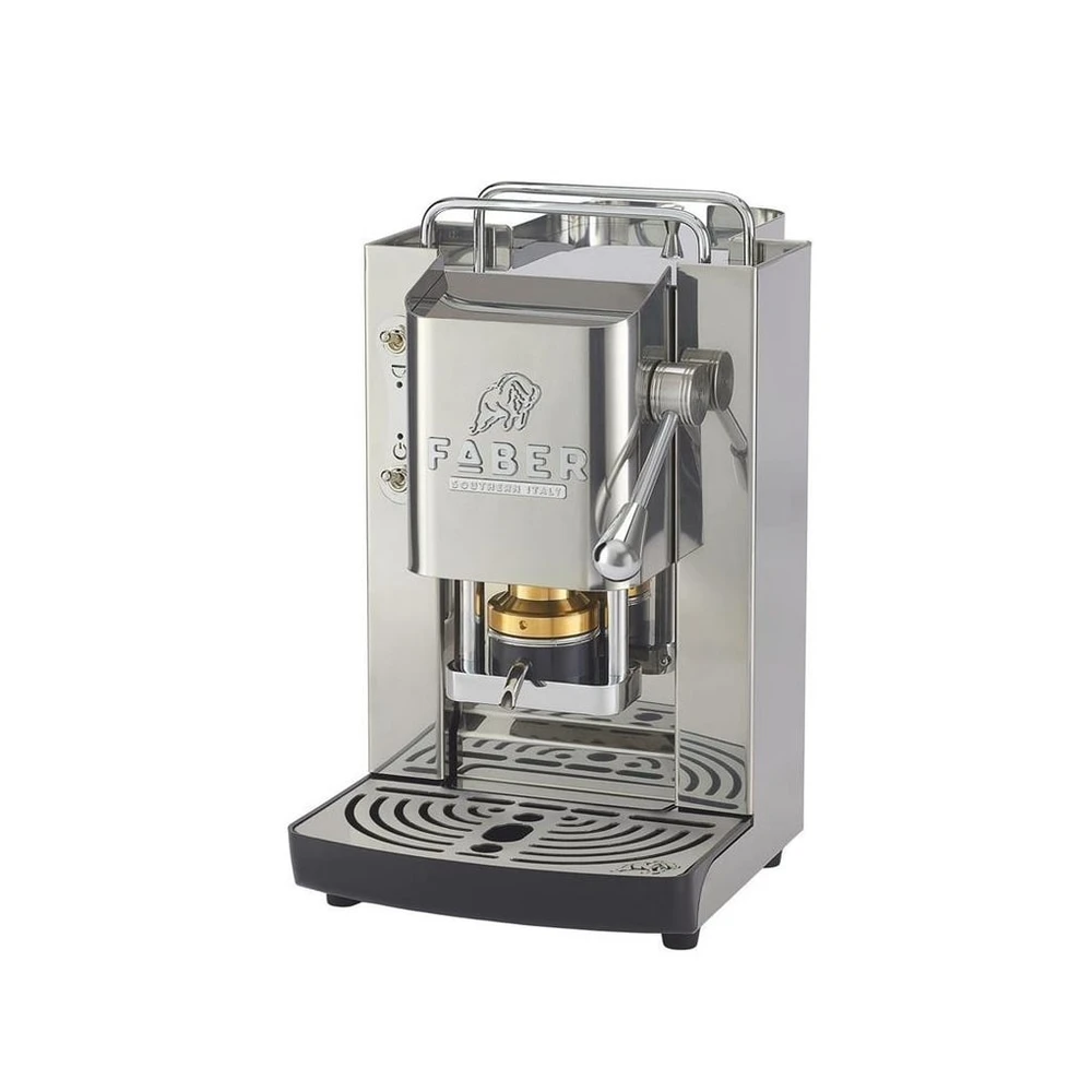 Faber Coffee Machines Espressomaschine Pro Inox Deluxe Glossy Kaffeepadmaschine, 44mm ESE Pads, Kompakte und elegante Bauform