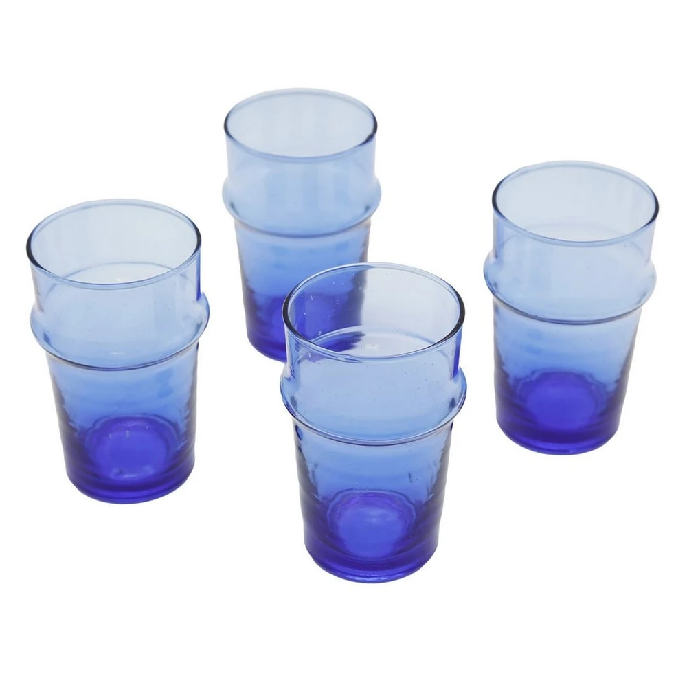 Casa Moro Gläser-Set, 4-tlg., Blau, 150 ml, mundgeblasen, für Heiß- und Kaltgetränke