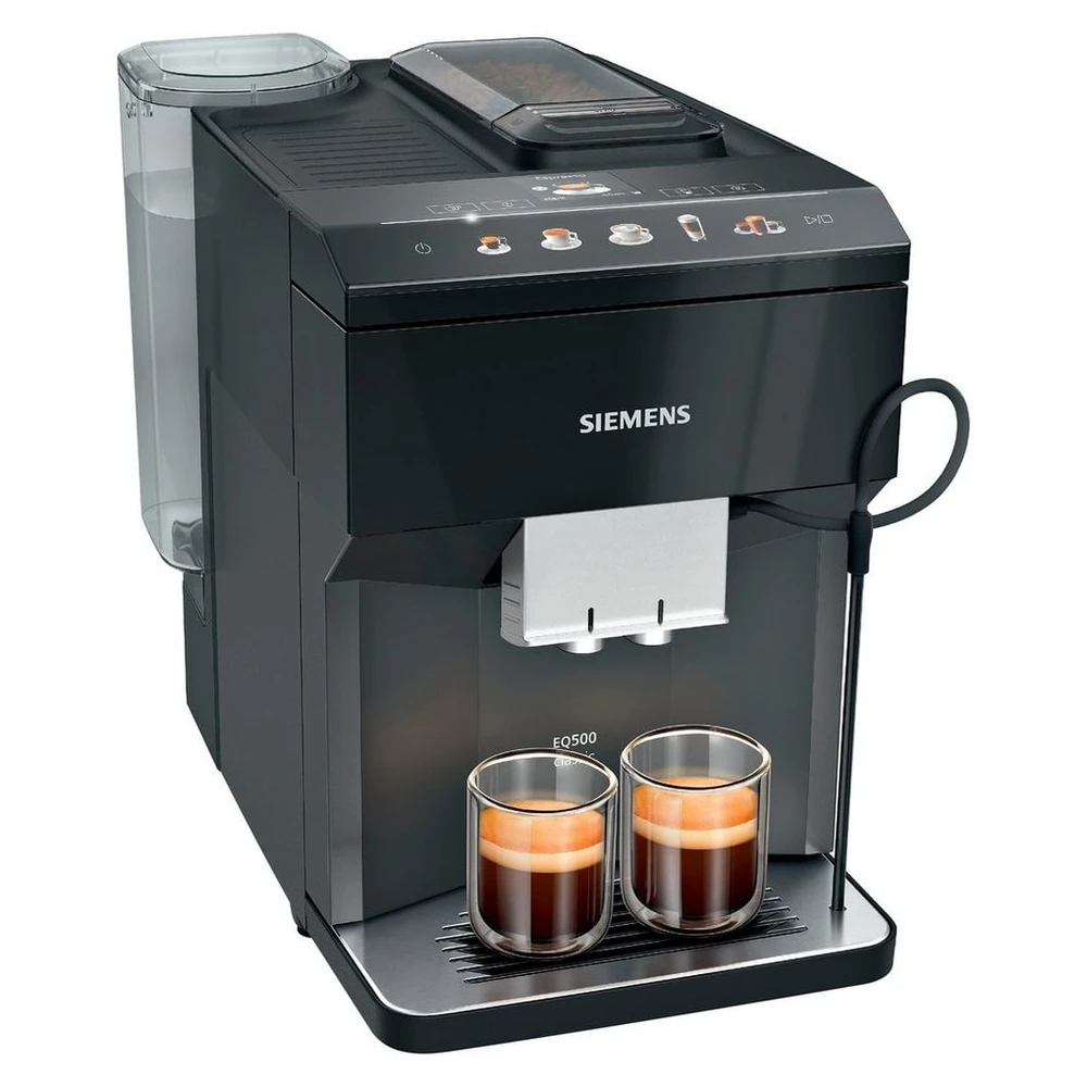SIEMENS Kaffeevollautomat EQ500 classic TP513D09, viele Kaffeespezialitäten, OneTouch-Funktion, intuitives Farbdisplay, automatische Dampfreinigung, schwarz