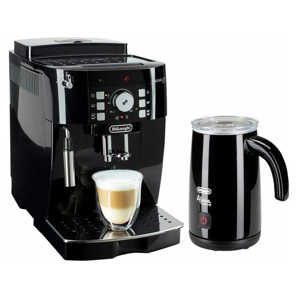 De'Longhi Kaffeevollautomat Magnifica S ECAM21.118.B - mit Barista-Milchaufschäumer, Schwarz, Direktwahltasten, Kegelmahlwerk (13 Malgrade), 15 Bar Pumpendruck